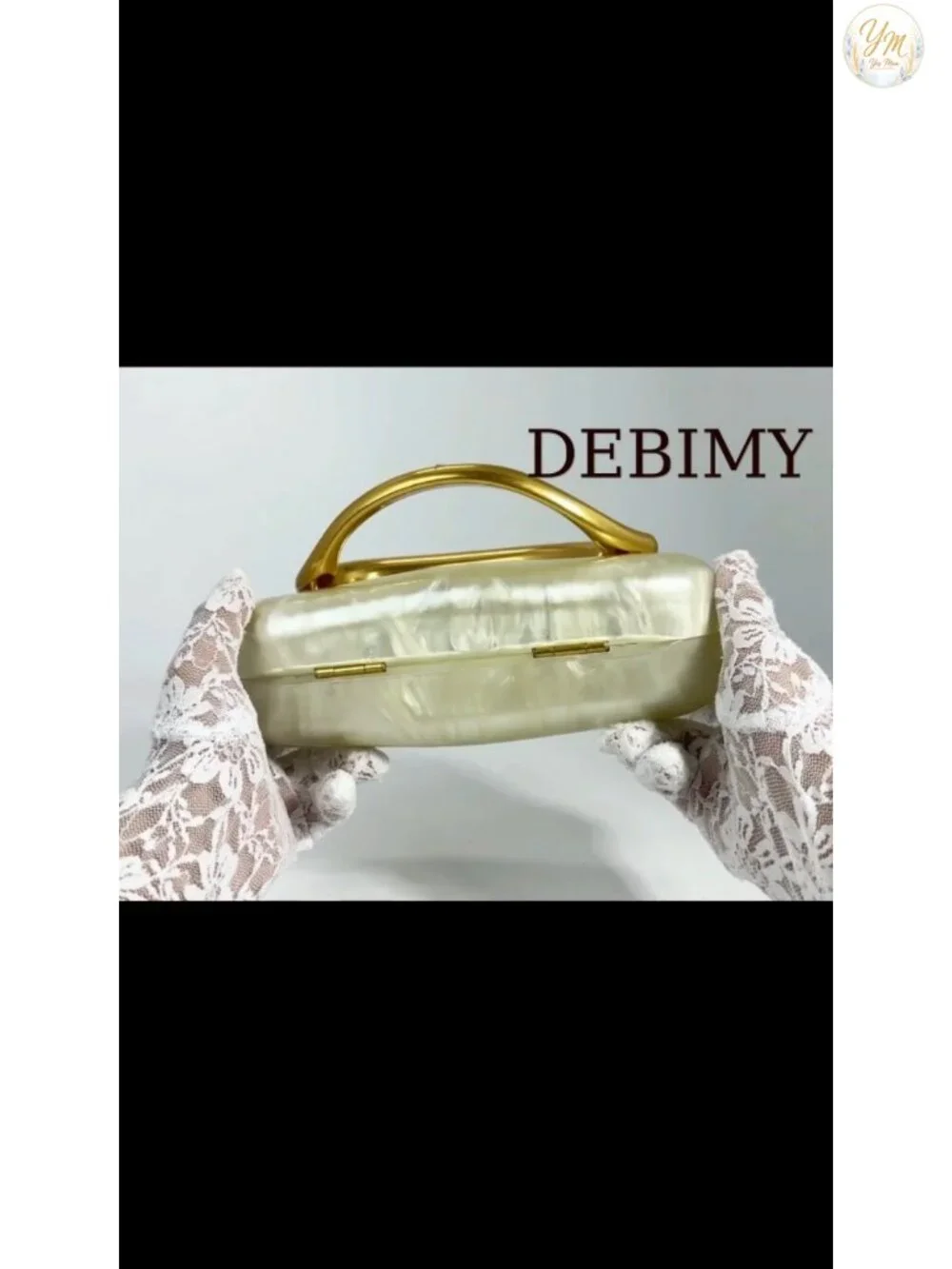 Acrylic Clutch Metal Handle Evening Bag Party Purse